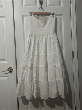 White Tiered Maxi Skirt - Women's Elegant Summer dress
